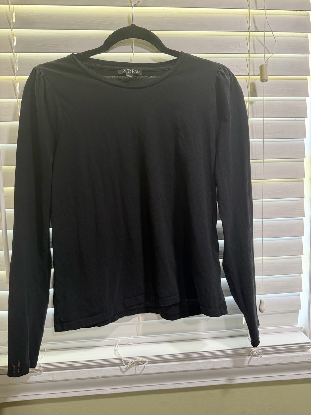 J.Crew Black Long Sleeve Crewneck Top